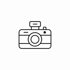 camera with flash icon sign vector