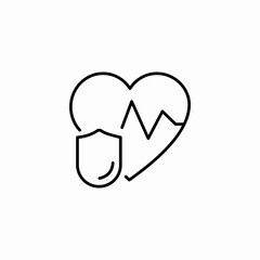 heart health shield icon sign vector