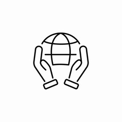 hands holding globe icon sign vector