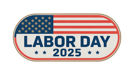 Celebrate labor day 2025 with this patriotic american flag inspired badge for your designs today on transparent background