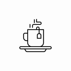 steaming cup of tea icon sign vector
