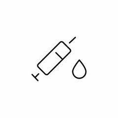 syringe and blood drop icon sign vector