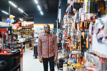 African American man in a hardware store