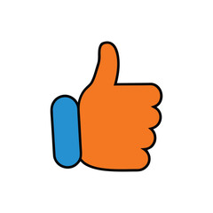 A colorful thumbs up icon vector illustration