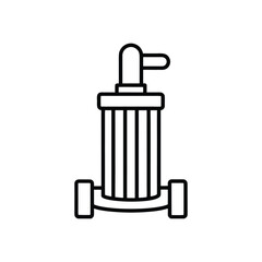 A thermostatic radiator valve line art vector illustration
