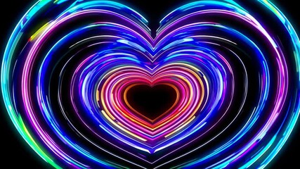 A beautiful glowing rainbow heart creates a hypnotic tunnel of light this colorful symbol of lgbtq pride represents love diversity and vibrant celebration - Powered by Adobe