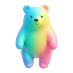 Obraz premium PNG Colorful bear figurine with gradient.