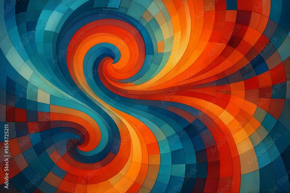 Aufkleber abstract colorful background with circles and rainbow swirl pattern