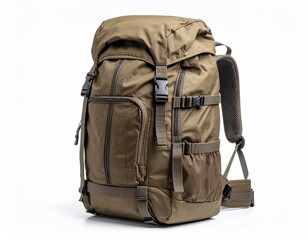 Naklejka premium Rugged Adventurer's Backpack: A durable and spacious backpack, ready for exploration, capturing the essence of wanderlust.