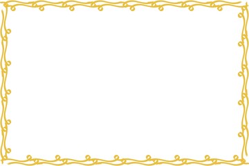 Simple Golden Frame, Border Frame, Unique Photo Frame with White Background, Unique Style Frame