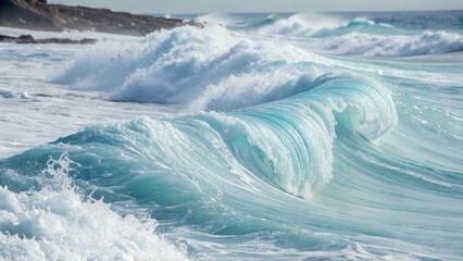 Light Blue Modern Abstract Flowing Waves With Clean Texture