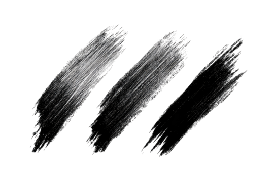 Three diagonal brushstrokes in shades of gray and black, creating a textured, abstract design