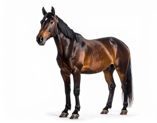 Obraz premium Majestic Horse in Studio Portrait: A stunning, chestnut-colored horse stands poised, exuding grace and strength against a studio background.