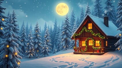 christmas house in the forest
