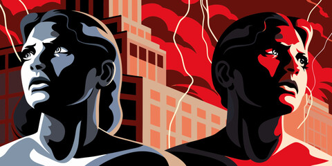 abstract background with a girl