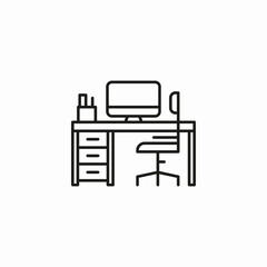 office desk chair icon sign vector