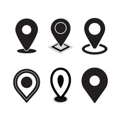 Location pin icons set navigation gps marker collection in flat outline and filled styles map pointer symbols for travel business and digital design elements