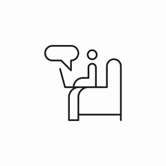 person laptop chat icon sign vector