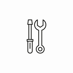 screwdriver and wrench icon sign vector