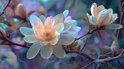 Intricate depiction of the delicate magnolia champaca showcasing its aromatic beauty, cultural heritage, horticultural elegance, and traditional medicinal allure in artful detail