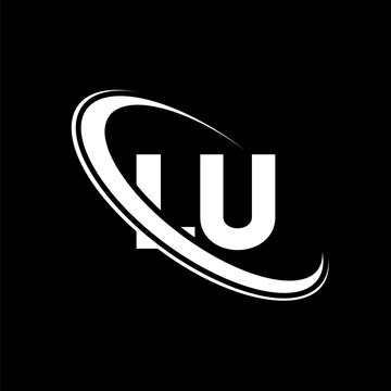 LU logo. L U design. White LU letter. LU/L U letter logo design. Initial letter LU linked circle uppercase monogram logo.