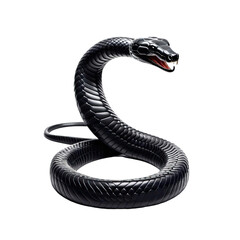 Black snake sculpture showcasing intricate design and lifelike features, perfect for art displays or nature-themed decor in a modern setting