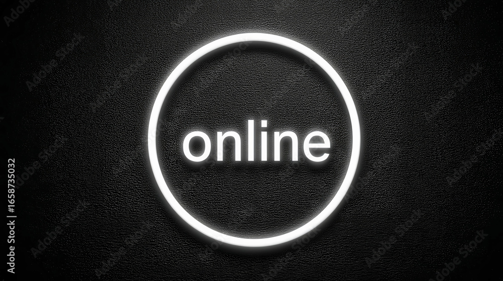 Poster a black and white image of a circle with the word 