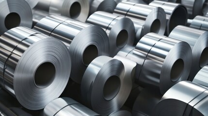 Steel Rolls: Industrial Metal Stockpile