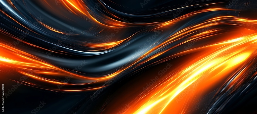 Aufkleber abstract light trails design with glowing effect and dark background for modern graphic presentation