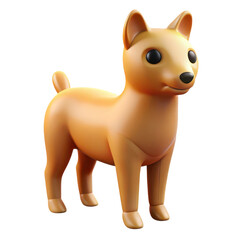 Obraz premium Cute cartoon dog standing on transparent background isolated on transparent background