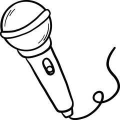 Line Art Wired Microphone Icon