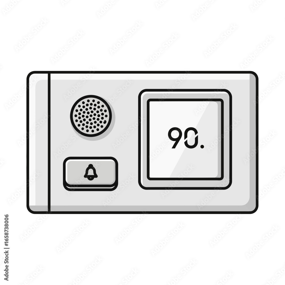 Poster digital device with screen displaying number ninety.