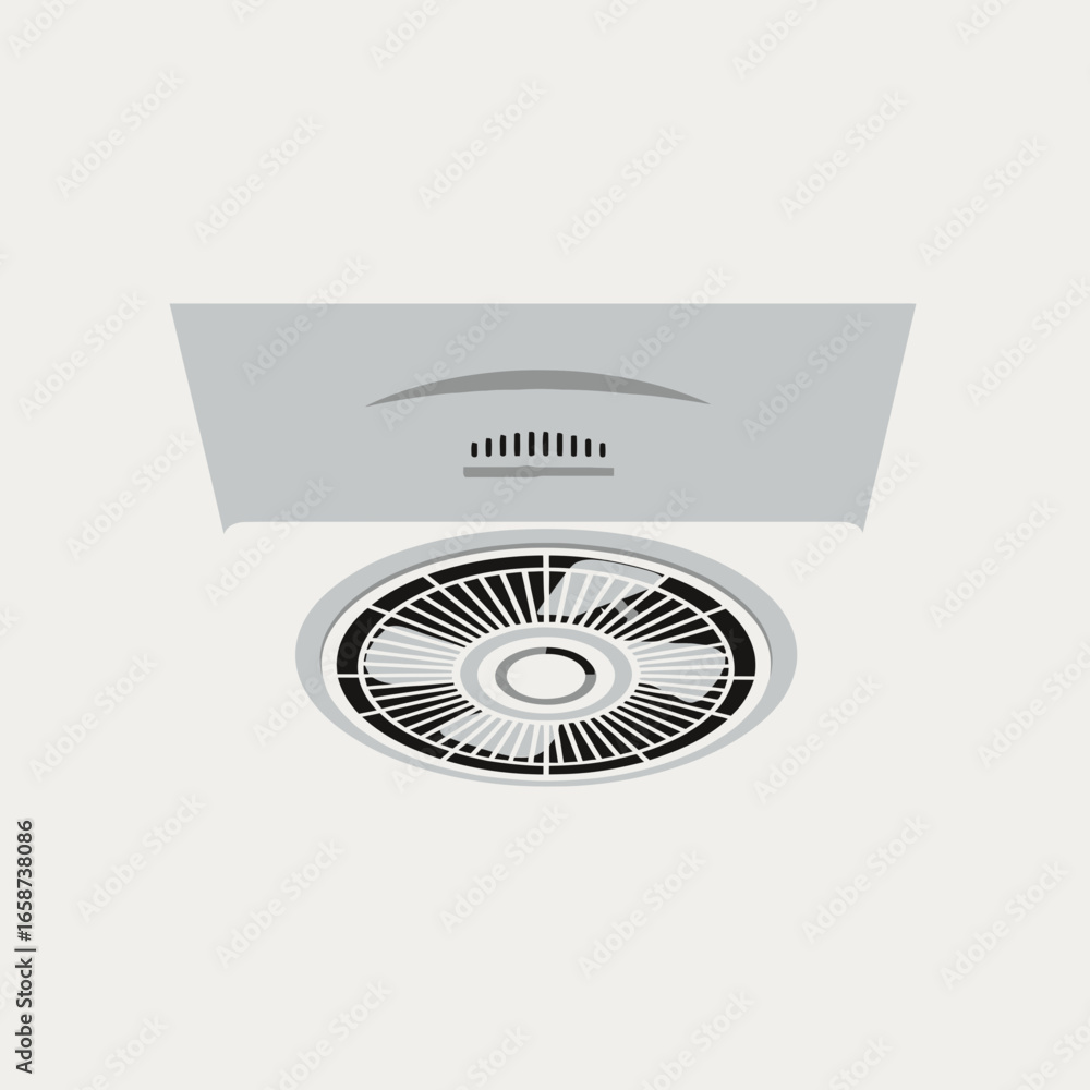 Poster circular metal object with a white rectangular card above it.
