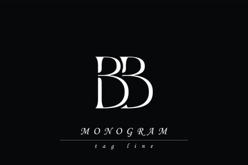 BB Initials Stylized Monogram Design Featuring Intertwined. Artistic representation of monogram initials creatively arranged and displayed.