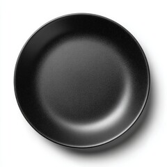 A minimalist image of a black, empty plate, evoking a sense of modern elegance and simplicity. The plate's sleek design is perfect for culinary presentations