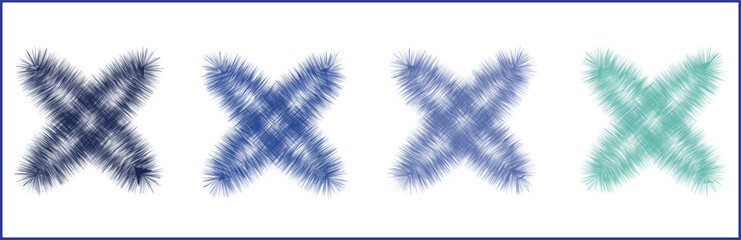 An abstract vector set featuring four textured 