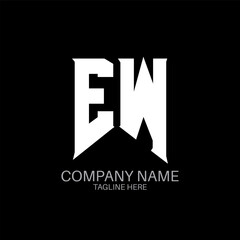 EW Letter Logo Design. Initial letters EW gaming's logo icon for technology companies. Tech letter EW minimal logo design template. EW letter design vector with white and black colors. EW