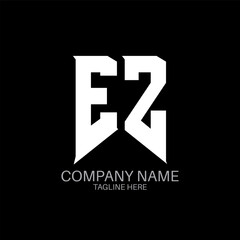 EZ Letter Logo Design. Initial letters EZ gaming's logo icon for technology companies. Tech letter EZ minimal logo design template. EZ letter design vector with white and black colors. EZ