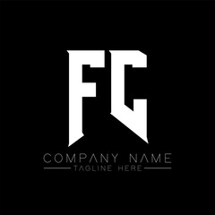FC Letter Logo Design. Initial letters FC gaming's logo icon for technology companies. Tech letter FC minimal logo design template. FC letter design vector with white and black colors. FC
