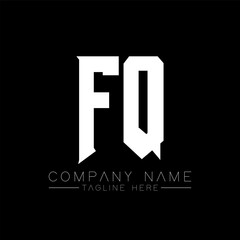 FQ Letter Logo Design. Initial letters FQ gaming's logo icon for technology companies. Tech letter FQ minimal logo design template. FQ letter design vector with white and black colors. FQ