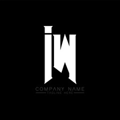 IW Letter Logo Design. Initial letters IW gaming's logo icon for technology companies. Tech letter IW minimal logo design template. IW letter design vector with white and black colors. IW