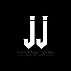 JJ Letter Logo Design. Initial letters JJ gaming's logo icon for technology companies. Tech letter JJ minimal logo design template. JJ letter design vector with white and black colors. JJ