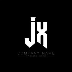JX Letter Logo Design. Initial letters JX gaming's logo icon for technology companies. Tech letter JX minimal logo design template. JX letter design vector with white and black colors. JX