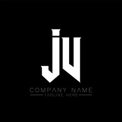 JV Letter Logo Design. Initial letters JV gaming's logo icon for technology companies. Tech letter JV minimal logo design template. JV letter design vector with white and black colors. JV