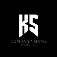 KS Letter Logo Design. Initial letters KS gaming's logo icon for technology companies. Tech letter KS minimal logo design template. KS letter design vector with white and black colors. KS