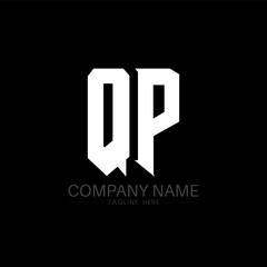 QP Letter Logo Design. Initial letters QP gaming's logo icon for technology companies. Tech letter QP minimal logo design template. QP letter design vector with white and black colors. QP