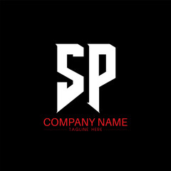 SP Letter Logo Design. Initial letters SP gaming's logo icon for technology companies. Tech letter SP minimal logo design template. SP letter design vector with white and black colors. SP