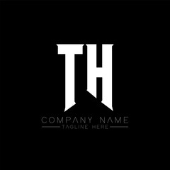 TH Letter Logo Design. Initial letters TH gaming's logo icon for technology companies. Tech letter TH minimal logo design template. TH letter design vector with white and black colors. TH