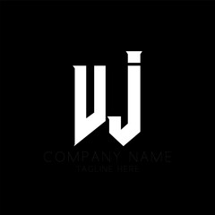 VJ Letter Logo Design. Initial letters VJ gaming's logo icon for technology companies. Tech letter VJ minimal logo design template. V J letter design vector with white and black colors. vj, v j