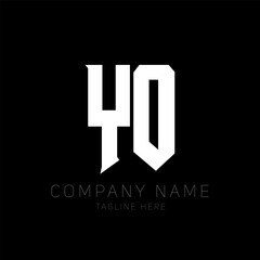 YO Letter Logo Design. Initial letters YO gaming's logo icon for technology companies. Tech letter YO minimal logo design template. Y O letter design vector with white and black colors. yo, y o